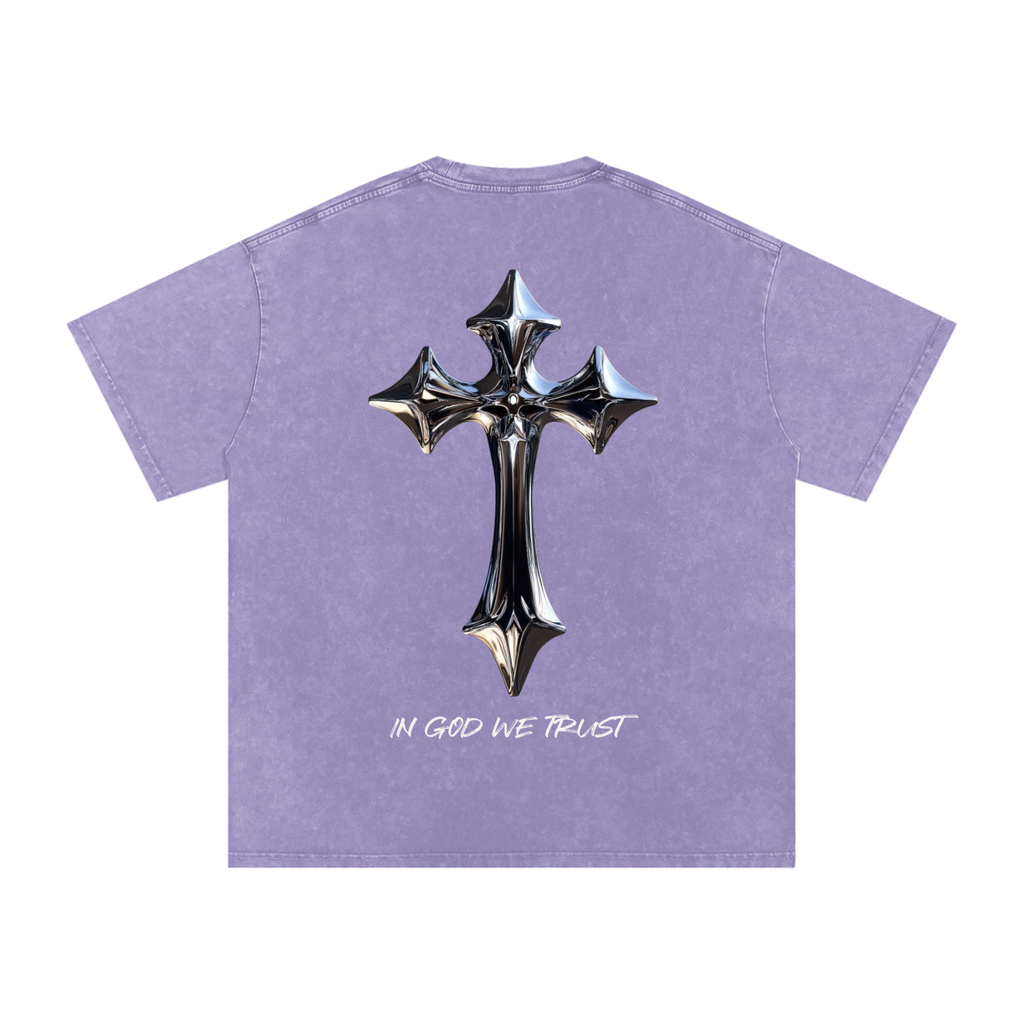 Snow Washed Oversized Cotton T-Shirt